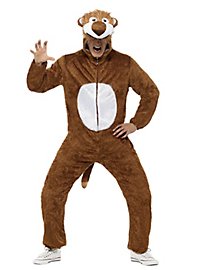 Fluffy lion hooded jumpsuit costume
