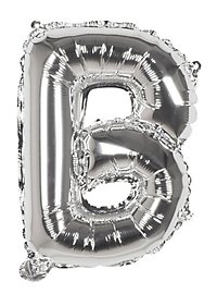 Foil balloon letter B silver 36 cm