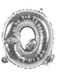 Foil balloon letter Q silver 36 cm