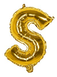 Foil balloon letter S gold 36 cm