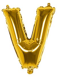 Foil balloon letter V gold 36 cm