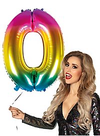 Foil balloon number 0 rainbow 86 cm