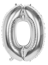 foil balloon number 0 silver 86 cm