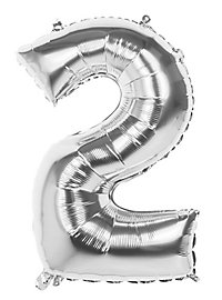 foil balloon number 2 silver 86 cm