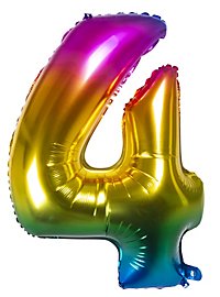Foil balloon number 4 rainbow 86 cm
