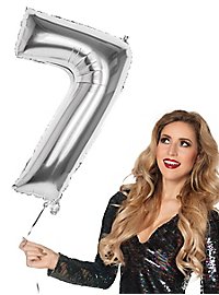 Foil balloon number 7 silver 86 cm