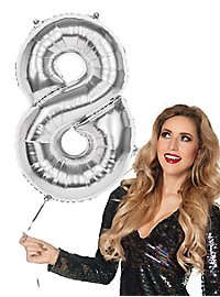 foil balloon number 8 silver 86 cm