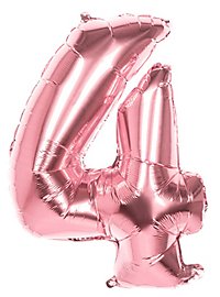 Folieballon cijfer 4 rosegoud 86 cm