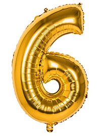 Folieballon cijfer 6 goud 86 cm