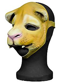 Friendly lion chinless latex mask