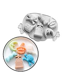 Funny Halloween figures silicone mould for ice cubes and for baking 6-grid