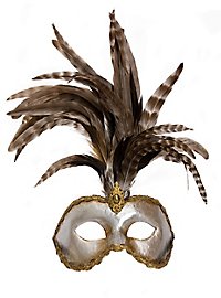 Galetto Colombina Sølv Fjer Honning Venetiansk Maske