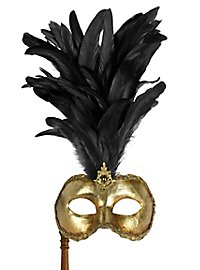 Galletto Colombina oro con bastone - Venetian Mask