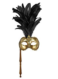 Galletto Colombina oro con bastone - Venezianische Maske
