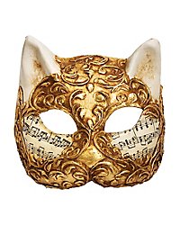 Gatto stucco oro musica Venezianische Maske