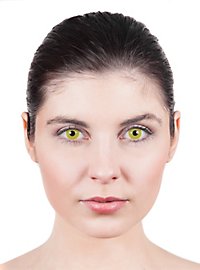 Gelbe Kontaktlinse mit Dioptrien