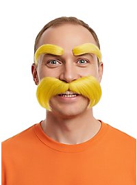 Gelber Schnurrbart mit Augenbrauen