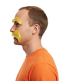 Gelber Schnurrbart mit Augenbrauen