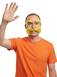 Gelber Schnurrbart mit Augenbrauen