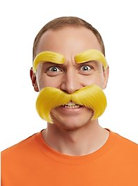 Gelber Schnurrbart mit Augenbrauen