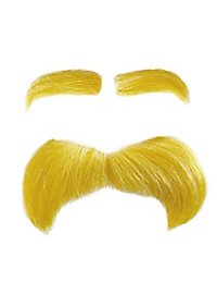 Gelber Schnurrbart mit Augenbrauen