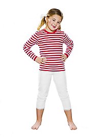 Gestreept Shirt Voor Kinderen Lange Mouw Rood-Wit