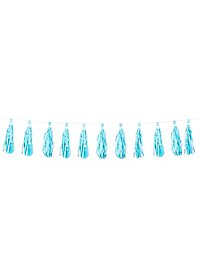Ghirlanda di nappe di 3 metri di colore azzurro