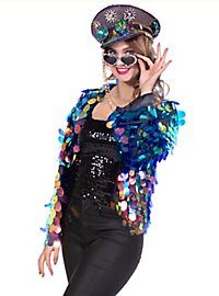 Giacca con paillettes blu e oro