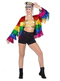 Giacca da festival glitterata arcobaleno