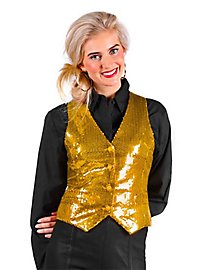 Gilet à paillettes pour femmes or