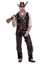 Gilet e pantaloni in ecopelle da cowboy