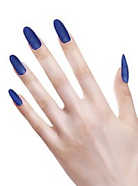 Glitter fingernails blue