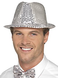 Glitter hoed zilver