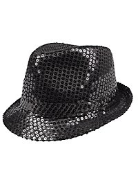 Glitter hoed zwart