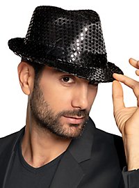 Glitzerhut schwarz