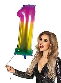 Globo De Foil Número 1 Arcoíris 86 cm