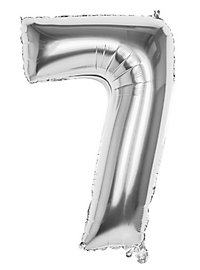 Globo De Foil Número 7 Plateado 86 Cm