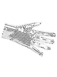 Gloves sequins silver