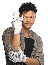 Gloves sequins silver