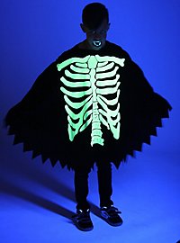 Glow In The Dark Skelet Poncho Til Børn