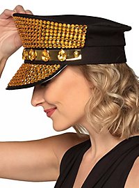 Gold bling officer cap