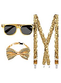 Gold glitter accessory set