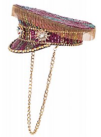 Gorra Militar General Con Purpurina Y Strass