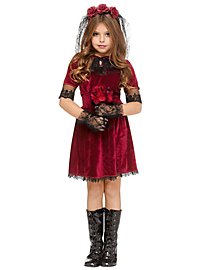Gothic vampire bride costume for girls