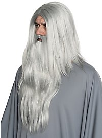 Grå troldmandsparyk og skæg