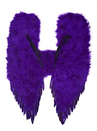Grandes ailes de démon en plumes violettes