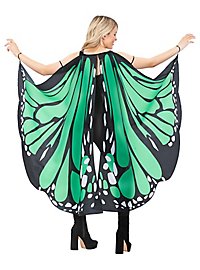 Grandes ailes de papillon en tissu vert