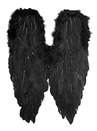 Grandes ailes en plumes noires