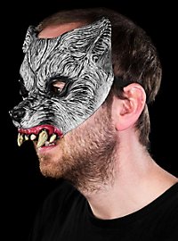 Grauer Wolf Halbmaske aus Latex