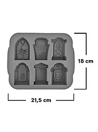 Gravsten Silikonform Til Småkager, Chokolade Og Isterninger 6-Delt Med Låg